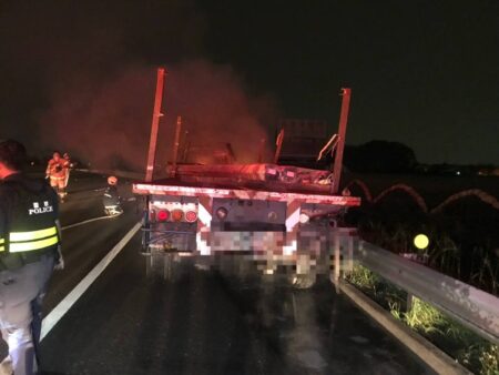 國1北向213K五車連環撞　三車起火二死一重傷