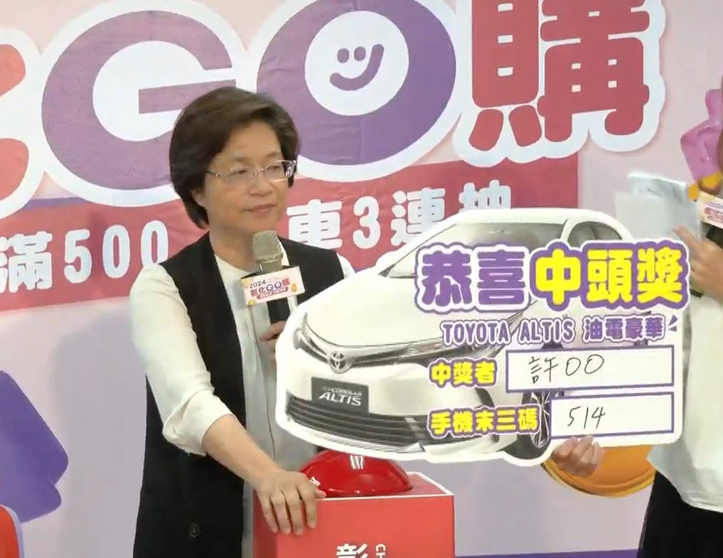 ▲2024彰化GO購消費抽獎活動於彰化縣政府第一會議室舉行第二次抽獎直播，TOYOTA ALTIS油電豪華車等7,800獎項送出。（記者張溎壕攝）