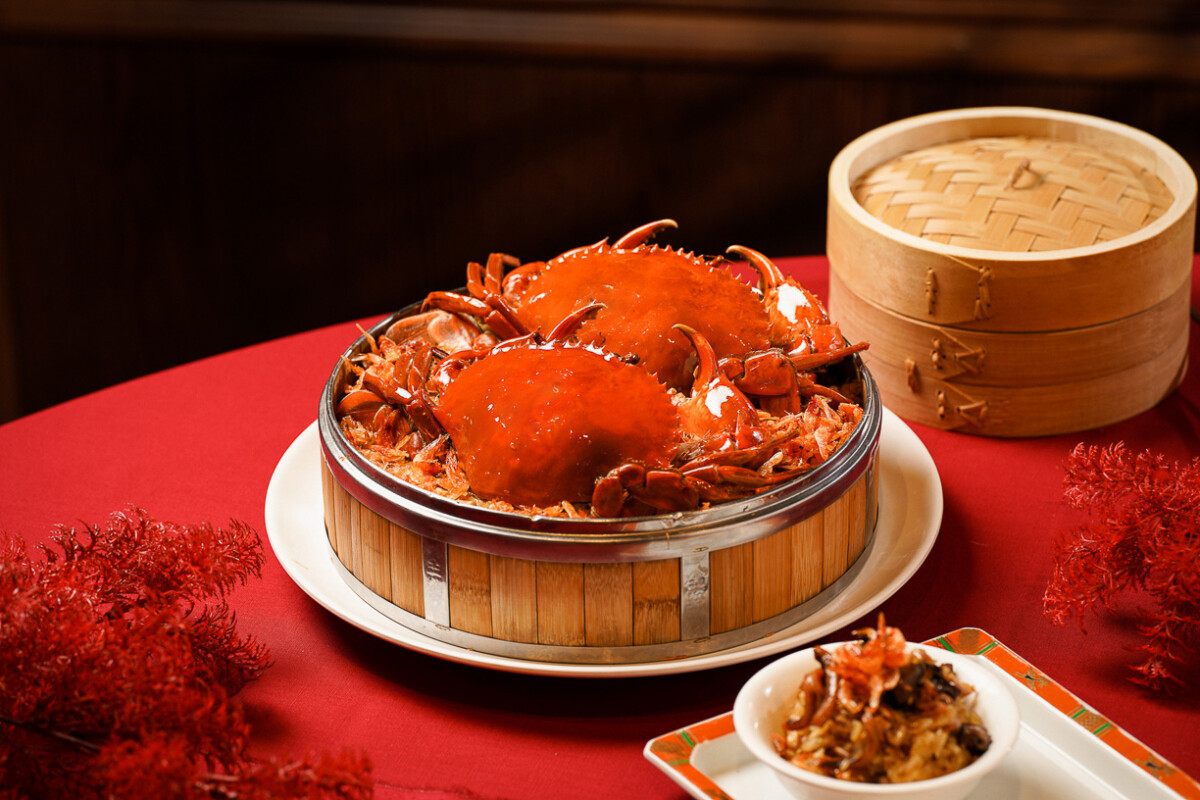 ▲單品 富貴雙蟳糯米糕。(圖/老新台菜提供)