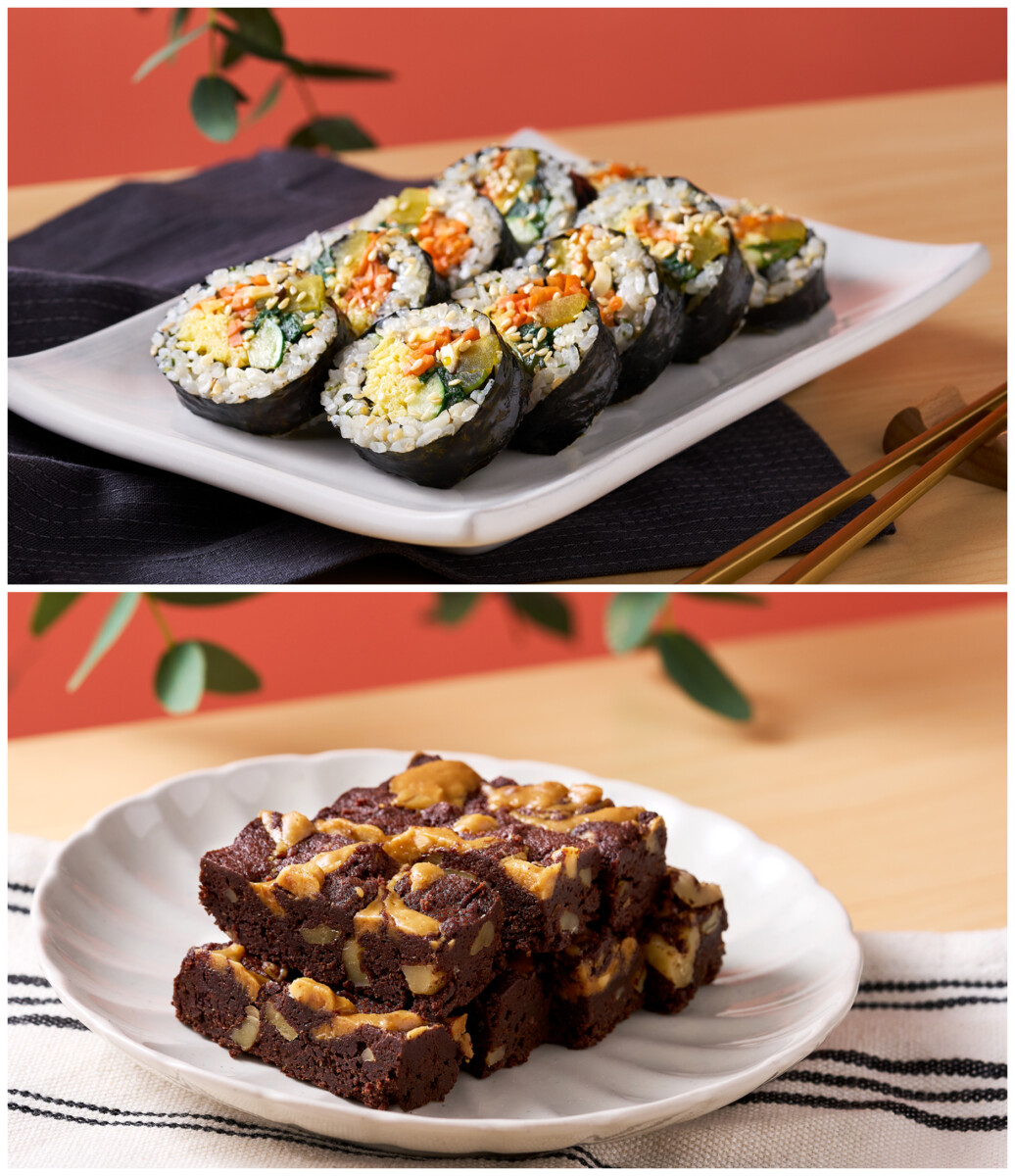 韓式鮮蔬飯捲/濃花生布朗尼