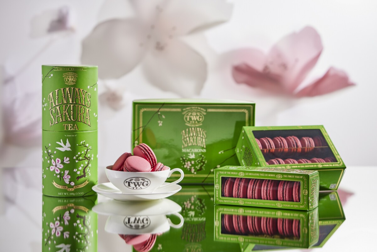 TWG Tea永恆之櫻茶香馬卡龍單顆售價NT$75，亦提供6入、12入或24入精緻珍藏禮盒選擇(售價分別為NT$450、NT$900、NT$1,800)，3月全台限量販售(販售日詳情請依門市公告為準)。