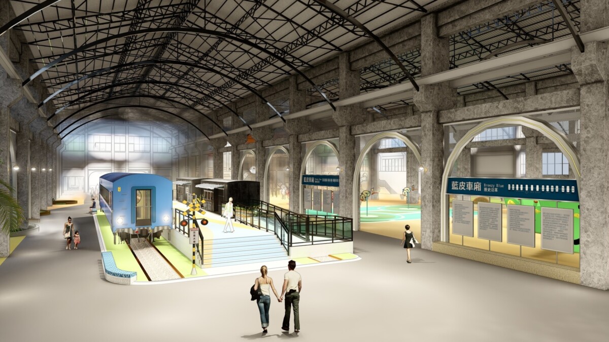 ▲高雄市規劃將臺鐵高雄機廠貨車工場改建為「高雄親子遊樂園區」，1.5萬平方公尺用地將設置近30項親子設施，打造全台最大室內全齡免費遊樂園。(圖／高雄市工務局提供)