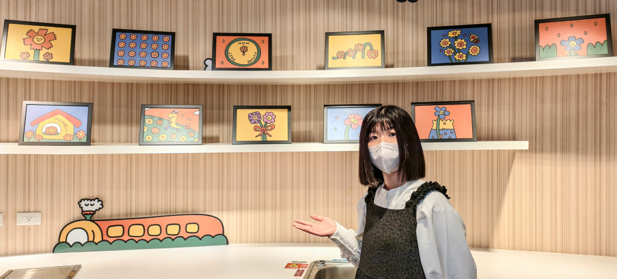 ▲「花現了嗎」互動展開跑，IG人氣插畫家章魚燒燒以「花」繪療癒幸福感。（圖/記者黃淑貞攝）