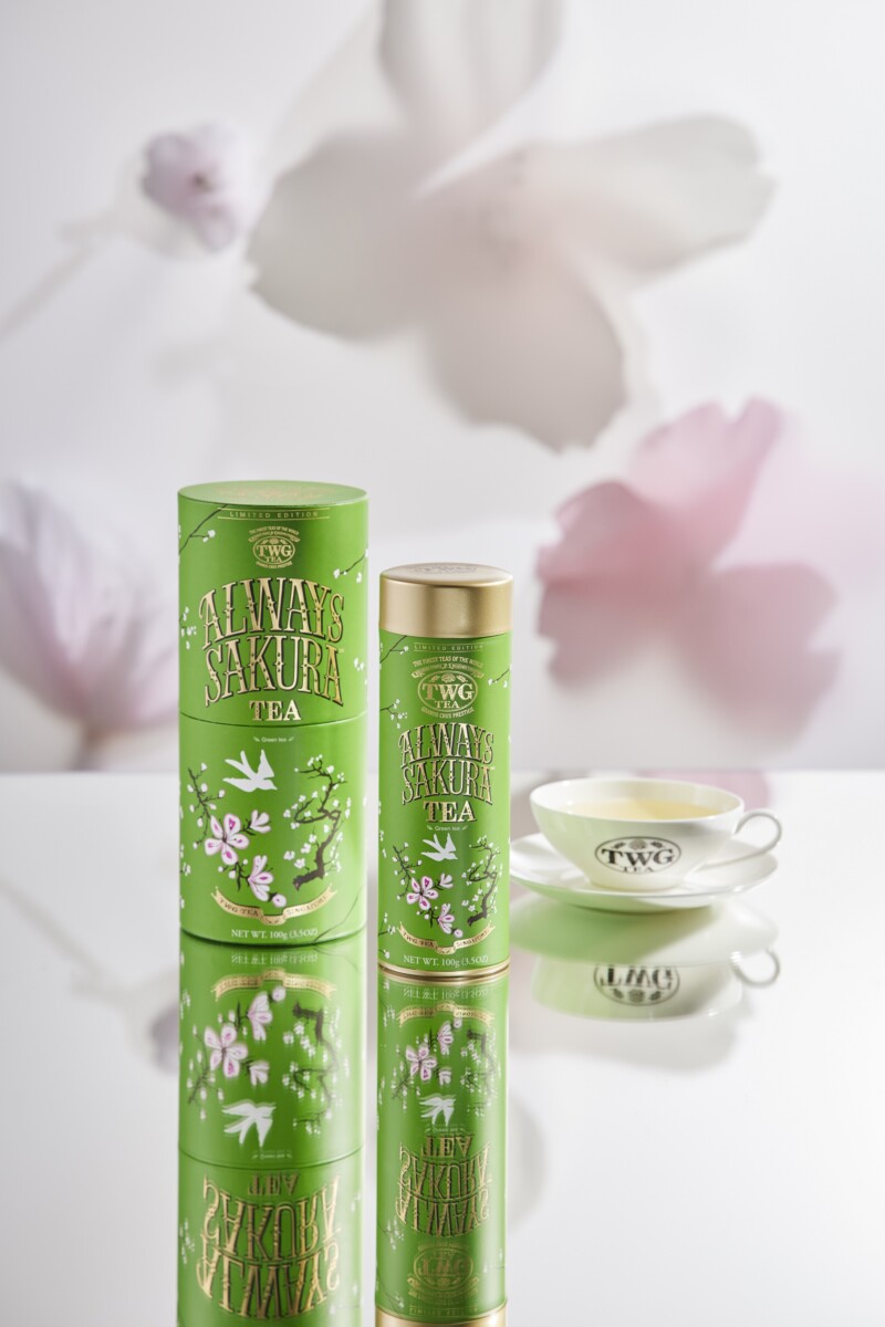 TWG Tea盛品系列「永恆之櫻茗茶(Always Sakura Tea)」單罐100g售價為NT$1,450，3月1日起於全台精品門市、TWG Tea-momo品牌旗艦館及LINE Gift平台同步上市，珍稀限量售完為止。